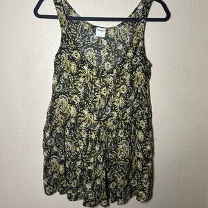 Free People Black and Yellow Mini Dress